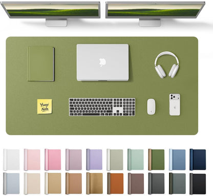YSAGi Leather Desk Pad Protector, Large Mouse Pad, Non-Slip PU Leather Desk Blotter, Waterproof Writing Pad for Office and Home (31.5" x 15.8", Eggshell) - Colors B