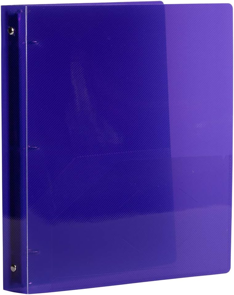 JAM PAPER Plastic 0.75 inch Binder - Clear 3 Ring Binder - Sold Individually