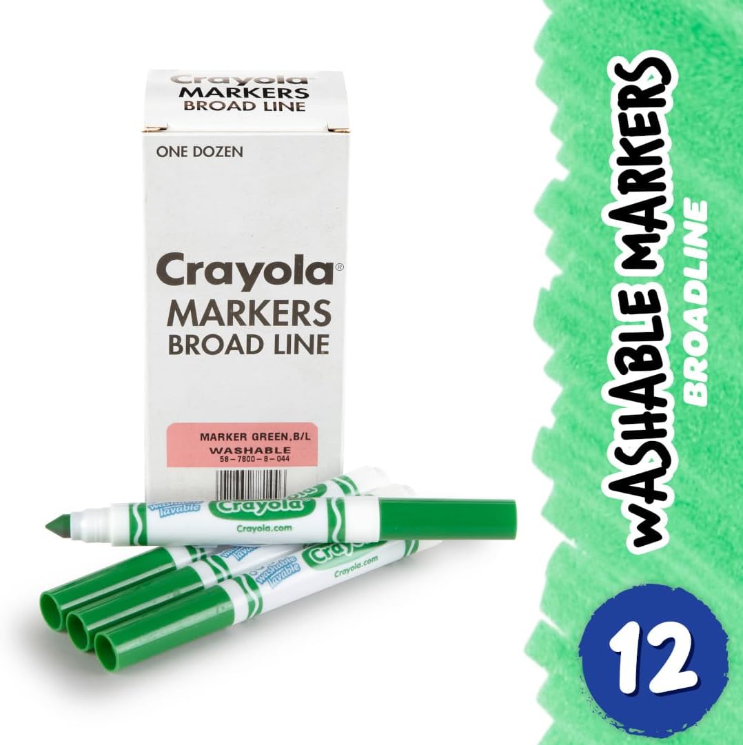 Crayola Washable Markers for Kids - Black (12ct), Bulk Broad Line Markers for School, Classroom Essentials, Teacher Classroom Must Haves for Elementary School