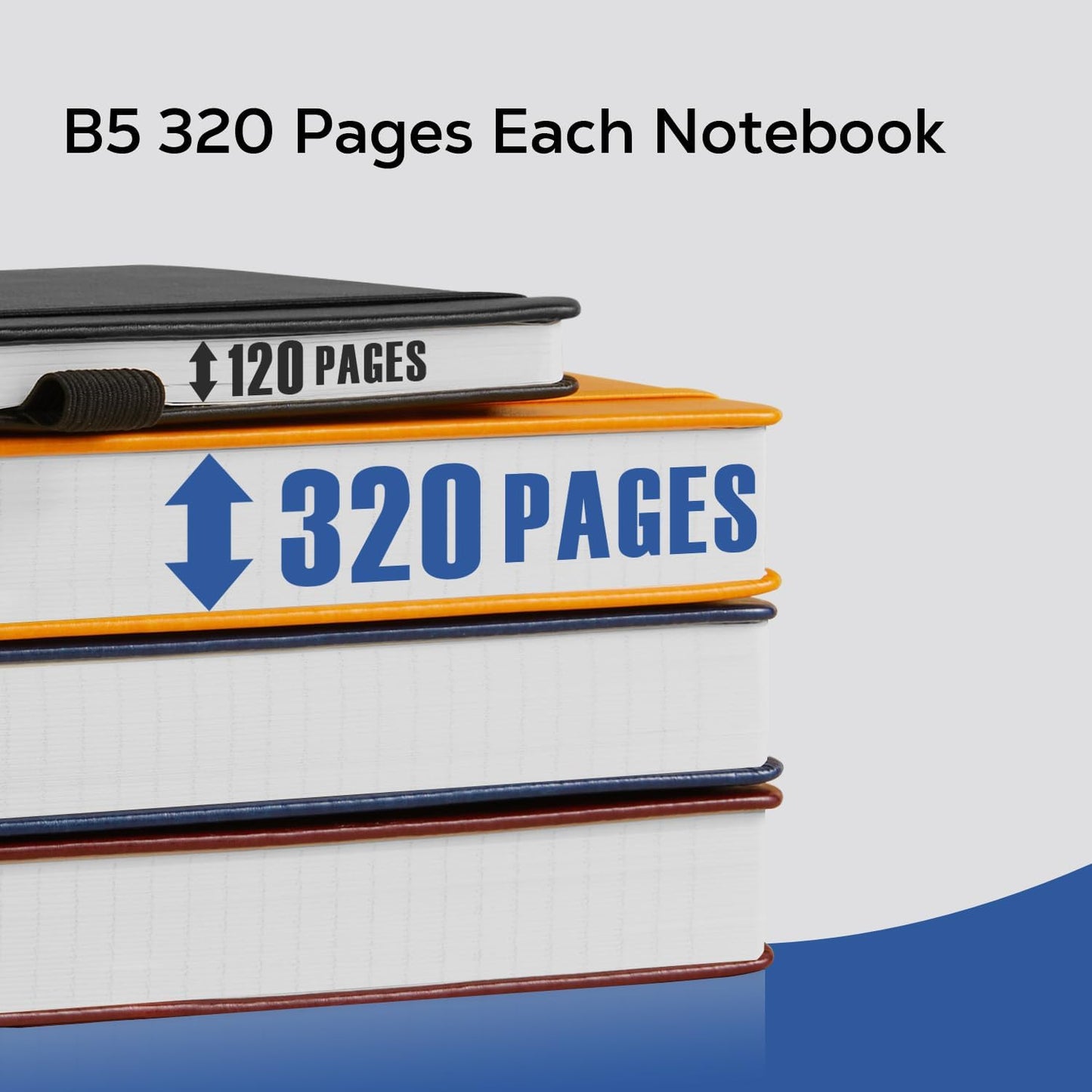 Hardcover Lined Notebook Journal for Writing, 320 Pages Leather Thick College Ruled Notebook Journal with 100GSM Paper, A5 (5.7'' X 8.4'') Daily Journal for Women Men Work Organization, Black