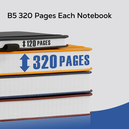 Hardcover Lined Notebook Journal for Writing, 320 Pages Leather Thick College Ruled Notebook Journal with 100GSM Paper, A5 (5.7'' X 8.4'') Daily Journal for Women Men Work Organization, Black