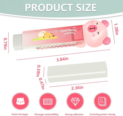 6Pcs Capybara Cute Stationery Set,Kawaii School Supplies,Including 3 Pencil Sharpeners and 3 Retractable Erasers, for Kawaii Office School Home Supplies (Capybara)
