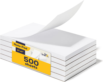 FMP Brands 10 Pack Note Pads 4x6, 100 Sheets Per Memo Pad, Writing Scratch Pad, Blank Notepad, White Waitress Server Note Pads, Paper Pad, To Do Grocery List Small Notepads
