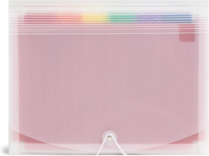 Smead Desktop Poly Expanding File Folder Organizer, Accordion File, Paper Document Storage, 12 Pockets, Flap and Cord Closure, Letter Size (70723)