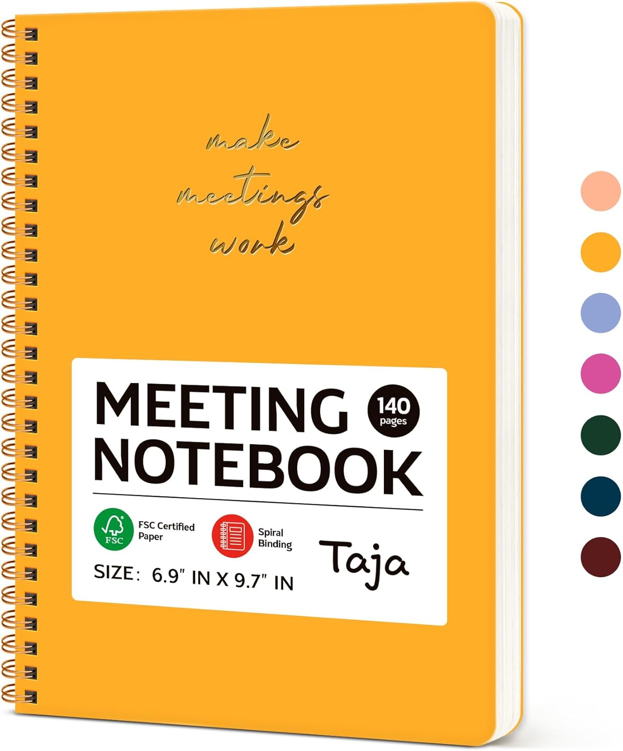 Meeting Notebook for Work Organization - Work notebook with action items, Meeting Minutes Planner Notebook, Perfect Office Supplies for Men & Women - Pink