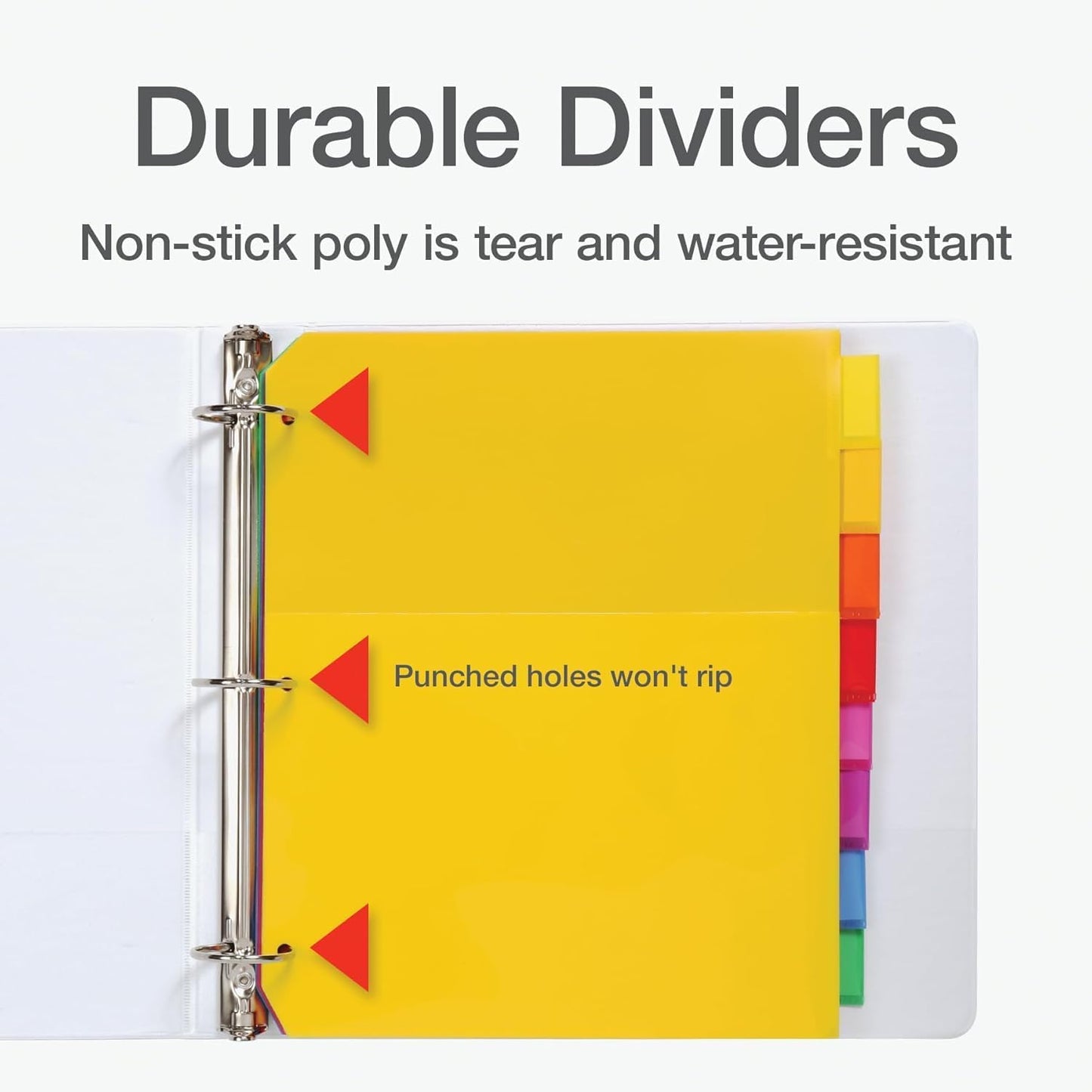 Oxford Heavy-Duty 8-Tab Plastic Binder Dividers with Pockets for Three Ring Binders - Essential Back to School Supplies and Organization Solution (1 Set)