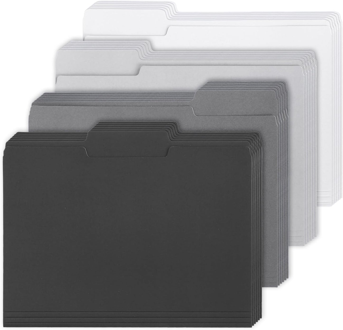 Whaline 24 Pack Dusty Blue File Folders Letter Size Gradient Blue File Pockets with 1/3 Cut Tab 8.9 x 11.6 Inch 4 Colors Documents Folders for Home Office Classroom Supplies