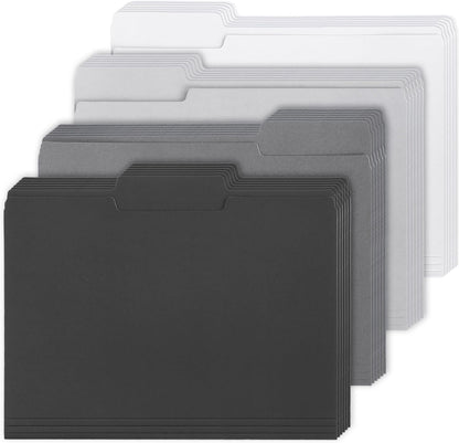 Whaline 24 Pack Dusty Blue File Folders Letter Size Gradient Blue File Pockets with 1/3 Cut Tab 8.9 x 11.6 Inch 4 Colors Documents Folders for Home Office Classroom Supplies