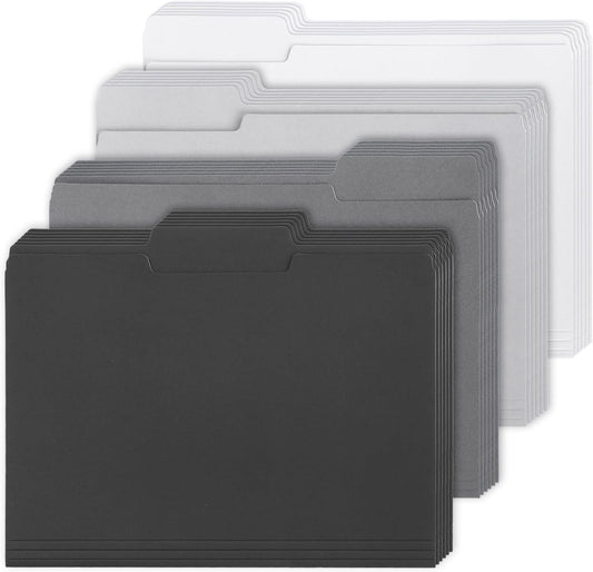 Whaline 24 Pack Dusty Blue File Folders Letter Size Gradient Blue File Pockets with 1/3 Cut Tab 8.9 x 11.6 Inch 4 Colors Documents Folders for Home Office Classroom Supplies