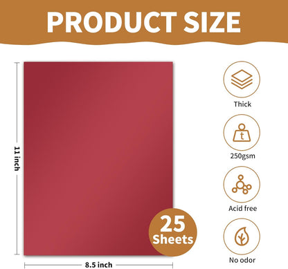 25Sheets Cream Paper, 8.5 x 11 Thick Card stock for Certificates, Invitations, Greeting Cards, Crafts, Graduations 250gsm/92lb Heavyweight Scrapbook Paper（Cream）
