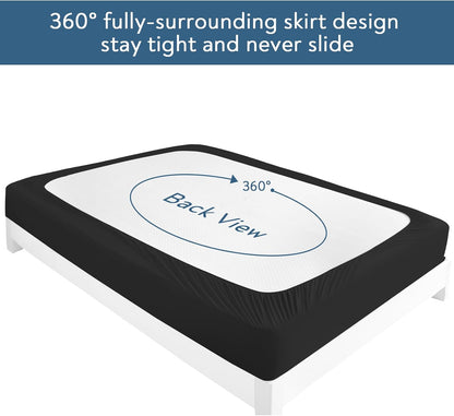 Magik & Kover Twin Mattress Protector Waterproof Cover 2 Pack, Waterproof Bed Twin Fitted Sheet Only, Machine Washable Deep Pocket Single Size Mattress Cover for Kids with Elastic Rubber Band, Grey