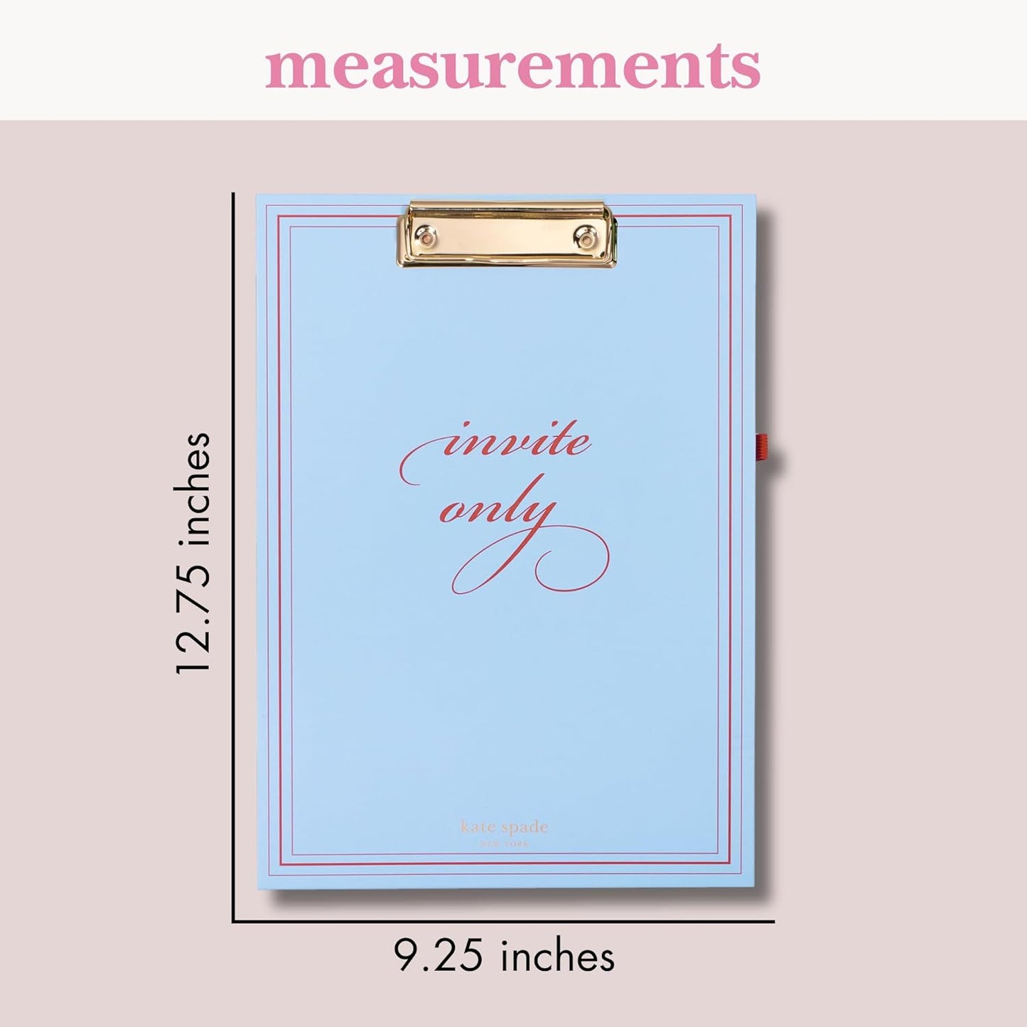 Kate Spade New York Clipboard Folio with Low Profile Clip, Black Professional Padfolio Includes Lined Notepad, Pen Loop, and Pocket, Polka Dots
