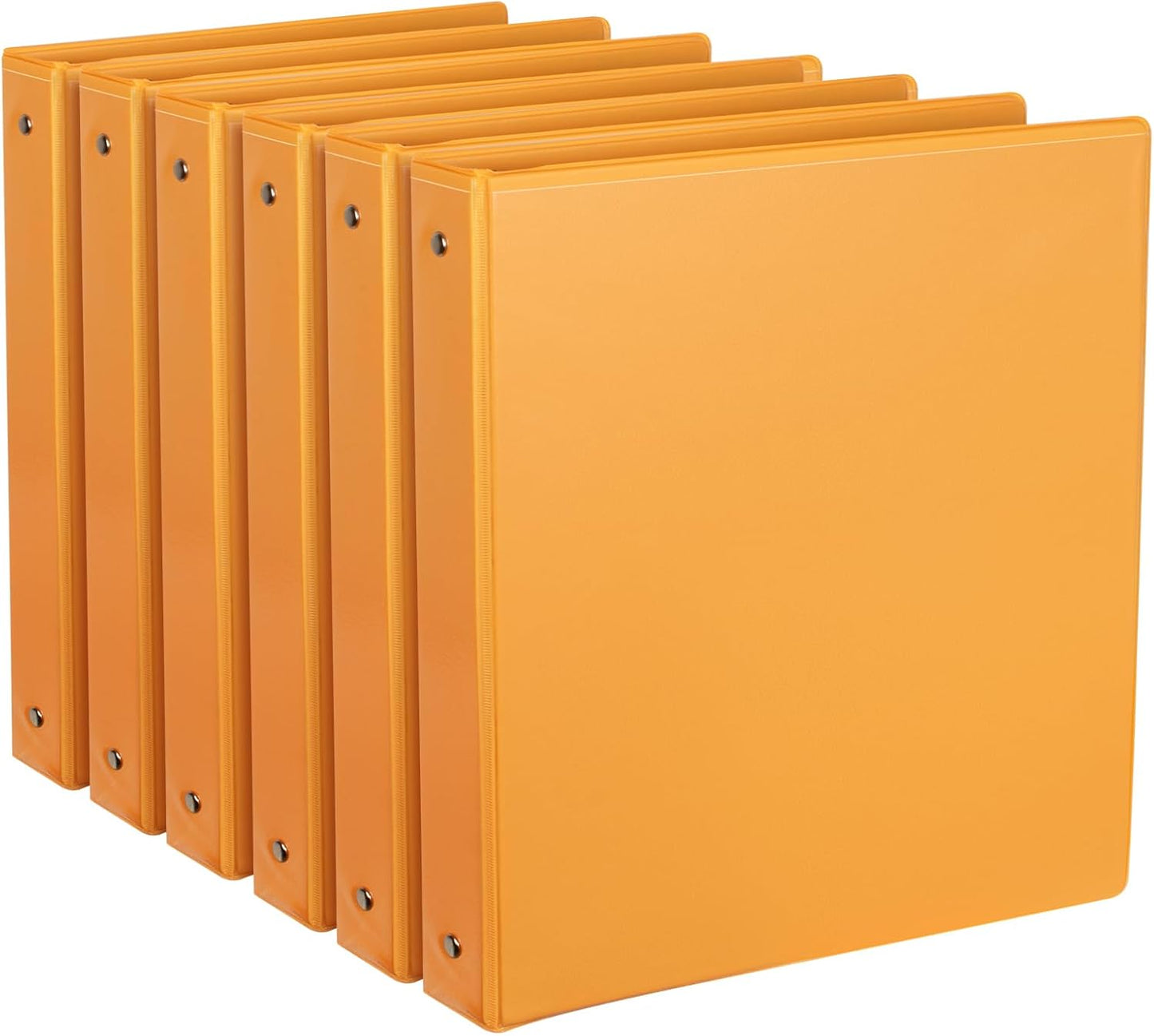 CIXILDTS 1-Inch Round Ring Binders, Standard 3 Ring Binder Fit Letter Size Paper, Presentation View Binders, 6 Packs, Assorted