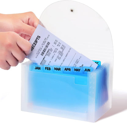 H4D Coupon Receipt Holder, 13 Pocket Accordion File Organizer, 7x4.5 Inches, Black