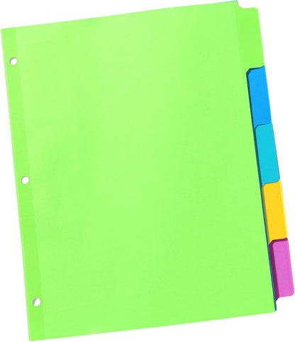 Avery Big Tab Write & Erase Dividers, 5 Multicolor Tabs, 1 Set (23180)
