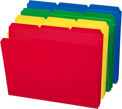 Smead Poly File Folder, 1/3-Cut Tab, Letter Size, Red, 24 per Box (10501)