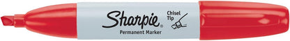 Sharpie Permanent Marker, Chisel Tip, Red, 2 Markers per order (38283)