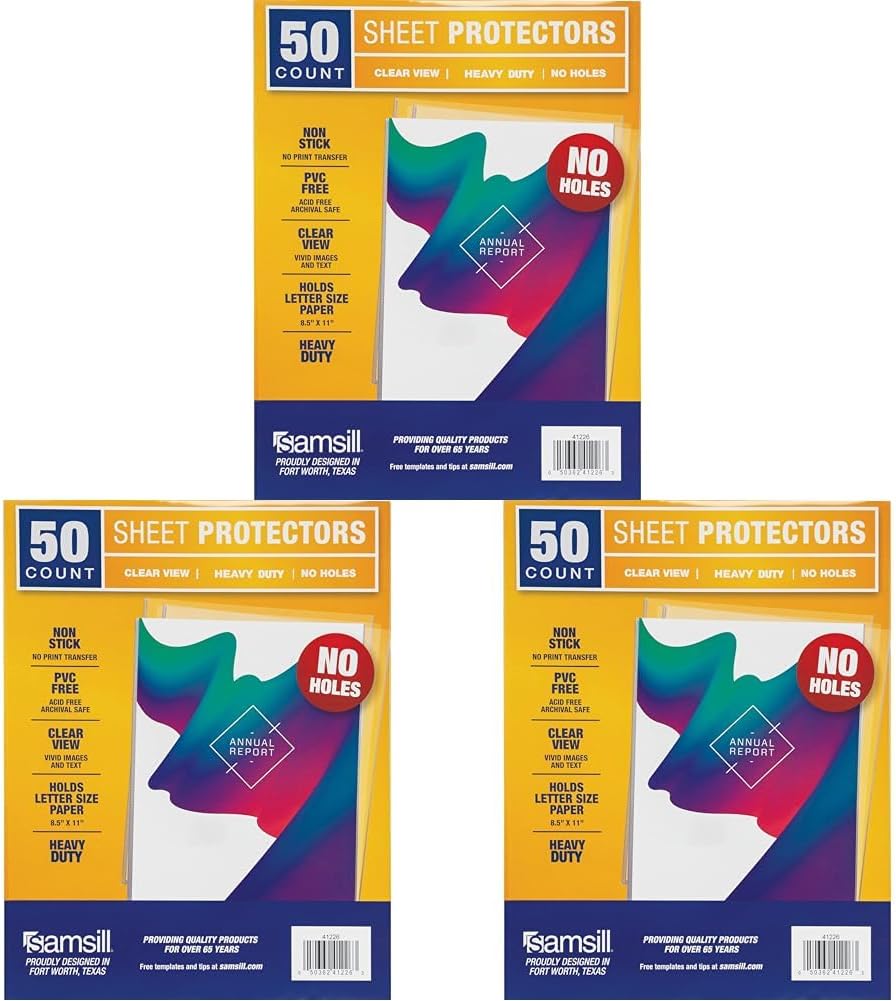 Samsill No Hole Sheet Protectors