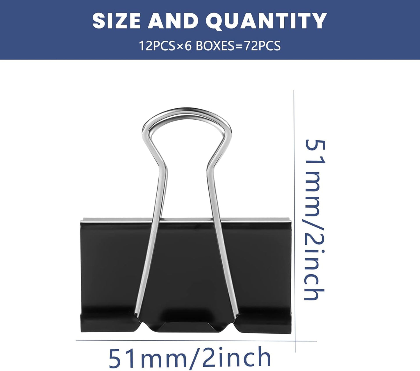 208 PCS Binder Clips Paper Clamps Assorted Sizes, Metal Paper Binder Clip, Black Binding Paperwork Clamp Bulk, School Teachers Office Supplies