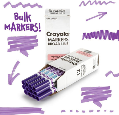 Crayola Washable Markers for Kids - Black (12ct), Bulk Broad Line Markers for School, Classroom Essentials, Teacher Classroom Must Haves for Elementary School