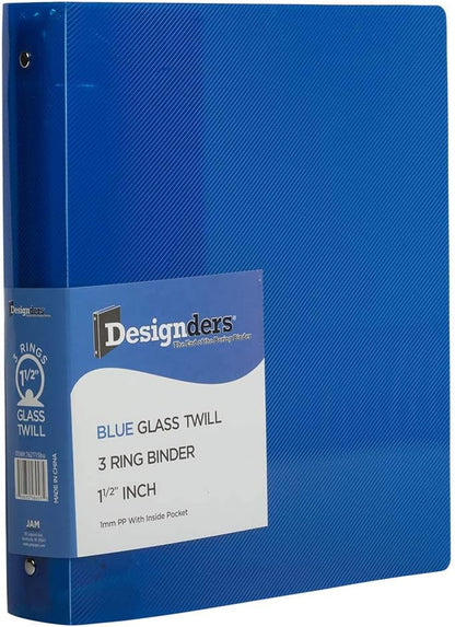 JAM PAPER Plastic 0.75 inch Binder - Clear 3 Ring Binder - Sold Individually