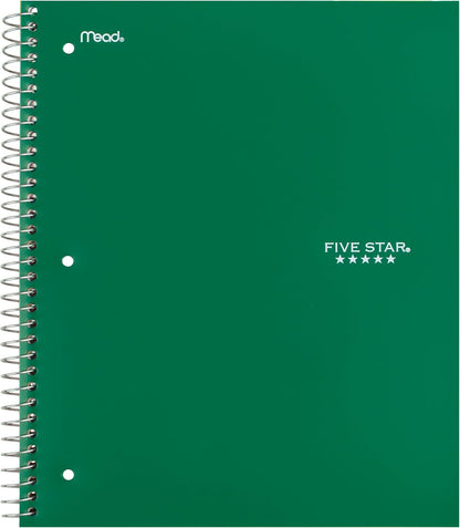 Five Star Spiral Notebook + Study App, 3 Subject, Wide Ruled Paper, 8" x 10-1/2", 150 Sheets, Fights Ink Bleed, Water Resistant Cover, Harvest Yellow (73463)
