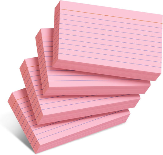 Colored Index Cards 3x5 Inch - 300 Count Flash Cards for Studing, Colored Note Cards 3x5 Cards Neon 3 by 5 Index Cards Ruled Colorful Notecards 3 x 5 Lined Neon Flashcards 6 Colors (50 Count Each)