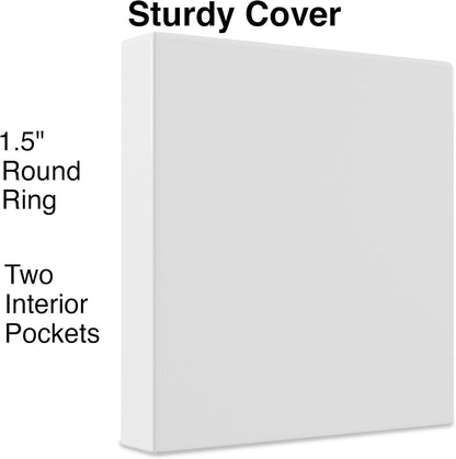 Staples Economy 1-Inch Round Ring Binder, Holds Up to 175 Sheets Each, 12-Pack, White, Lightweight Binders for School & Office