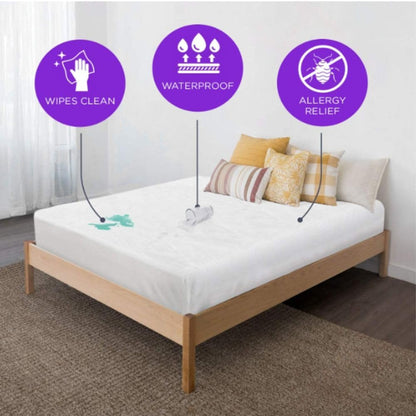 BLISSFORD Queen Plastic Mattress Protector - Heavy Duty, Fitted Vinyl - Plastic Mattress Cover, Rubber Sheets for Bedwetting Adult or Child, 100% Waterproof Fitted Sheet Queen