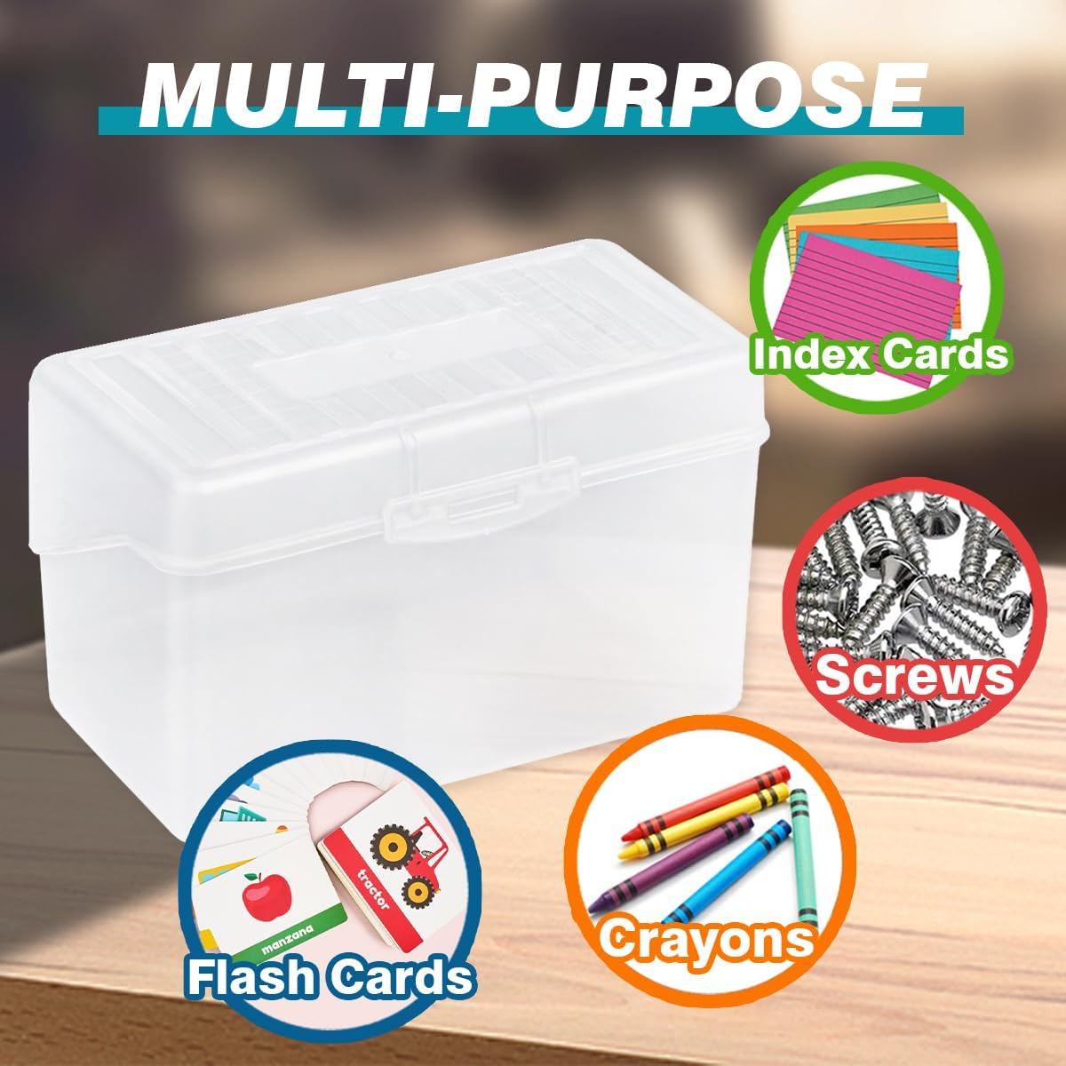 H4D Index Card Holder 3x5, Index Card Box Organizer Case, 3x5 Flash Note Card Holder, 3 Packs (Pastel Colors)