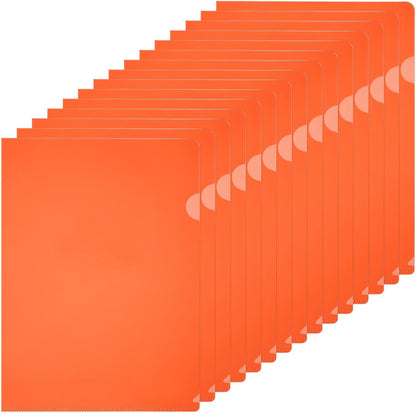 PATIKIL A4 Plastic Folders, 40 Pack Clear Folders L Type Project Pockets Paper Document Jacket Sleeves L Shaped Transparent for Documents Plastic Office File, 8.7x12.2in, Red