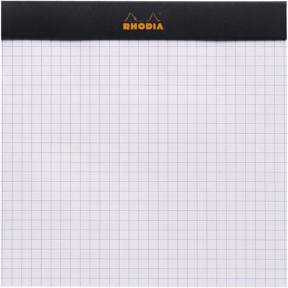 Rhodia Head Stapled Pad, No16 A5, Dot - Black