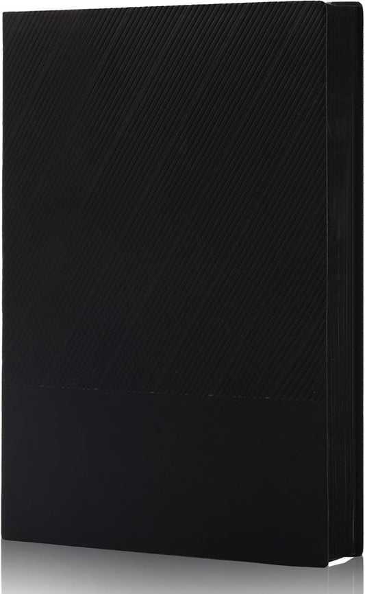 BOBO RABBIT Softcover Lined Journal Notebook 348 Pages Lay-Flat Bound Soft Leather Journaling Notebook for for Writing Work School Office Note Taking, 5.75"x8.31" Grey