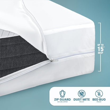 Utopia Bedding Mattress Protector Zippered California King Size, 100% Waterproof Bed Bug and Dust Mite Proof Mattress Encasement, Absorbent 6 Sided Mattress Cover
