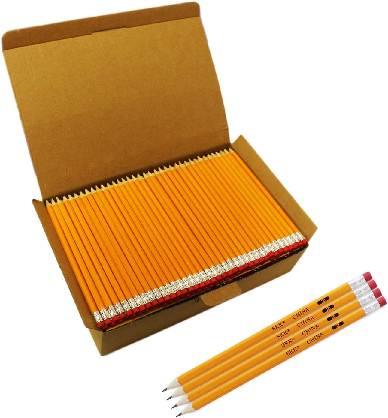 SKKSTATIONERY 360pcs Pre-sharpened Pencils with eraser top, No.2 Wood Pencils Bulk #2 HB pencils Yellow HB Pencil Sketching Drawing Back to School Teacher Supplies 360 counts per box