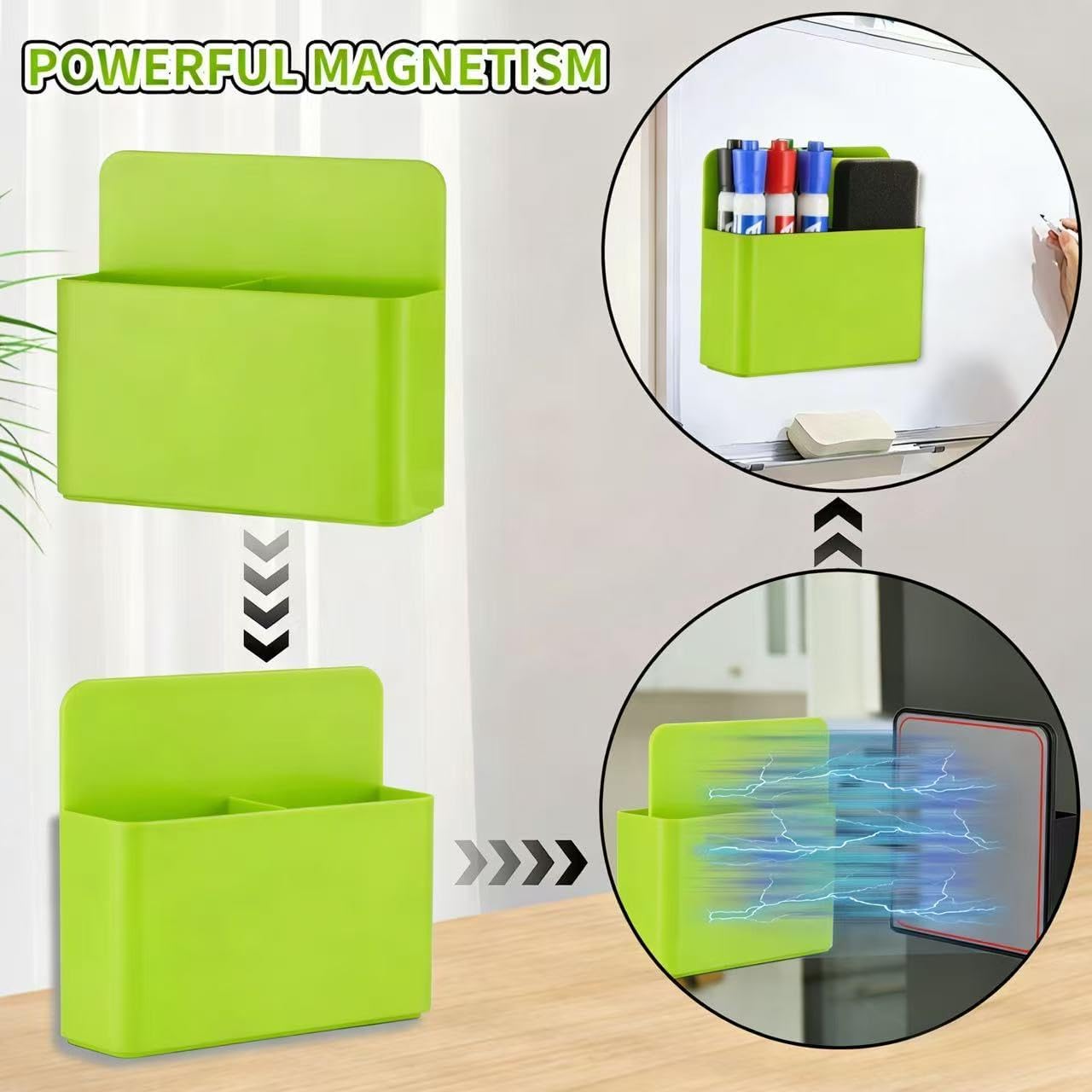 Camelmother 2Magnetic Marker Holder For Whiteboard Dry Erase Marker Holder For Office Refrigerator Fridge Classroom Must (black)