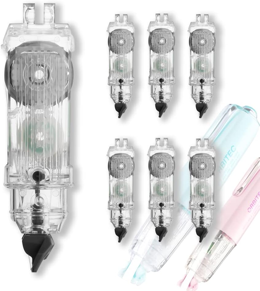 Refillable Retractable White Correction Tape, Mini Small Japan Aesthetic Cute Correction Tape Pen, with Easy to Refill Pen Applicator,for Kawaii School Office Supplies