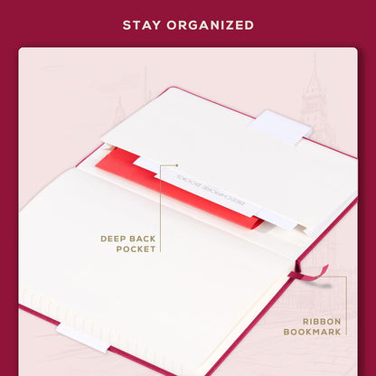 BEECHMORE BOOKS Large Lined Journal Notebook, 8.5" x 11.5" (A4) Hardcover Vegan Leather Executive Diary for Work, Thick 120gsm Paper, Lay-Flat Binding, Gift Box