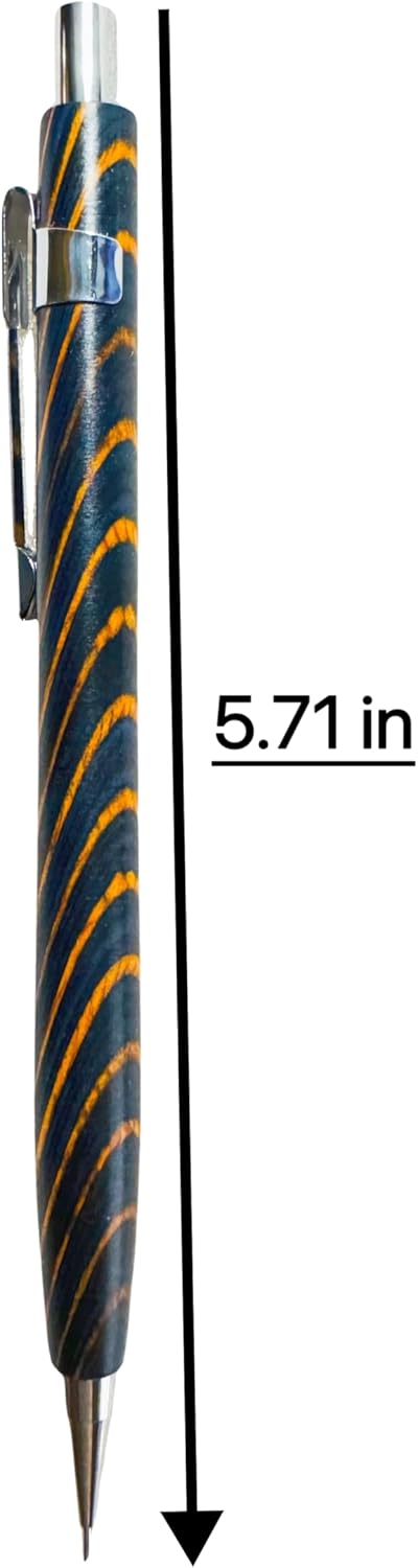 Spiral Grain Wooden Mechanical Pencils -Unique Colors Airplane Aluminum Core Artist's Drawing Pencil Comes with Gift Box (Walnut)