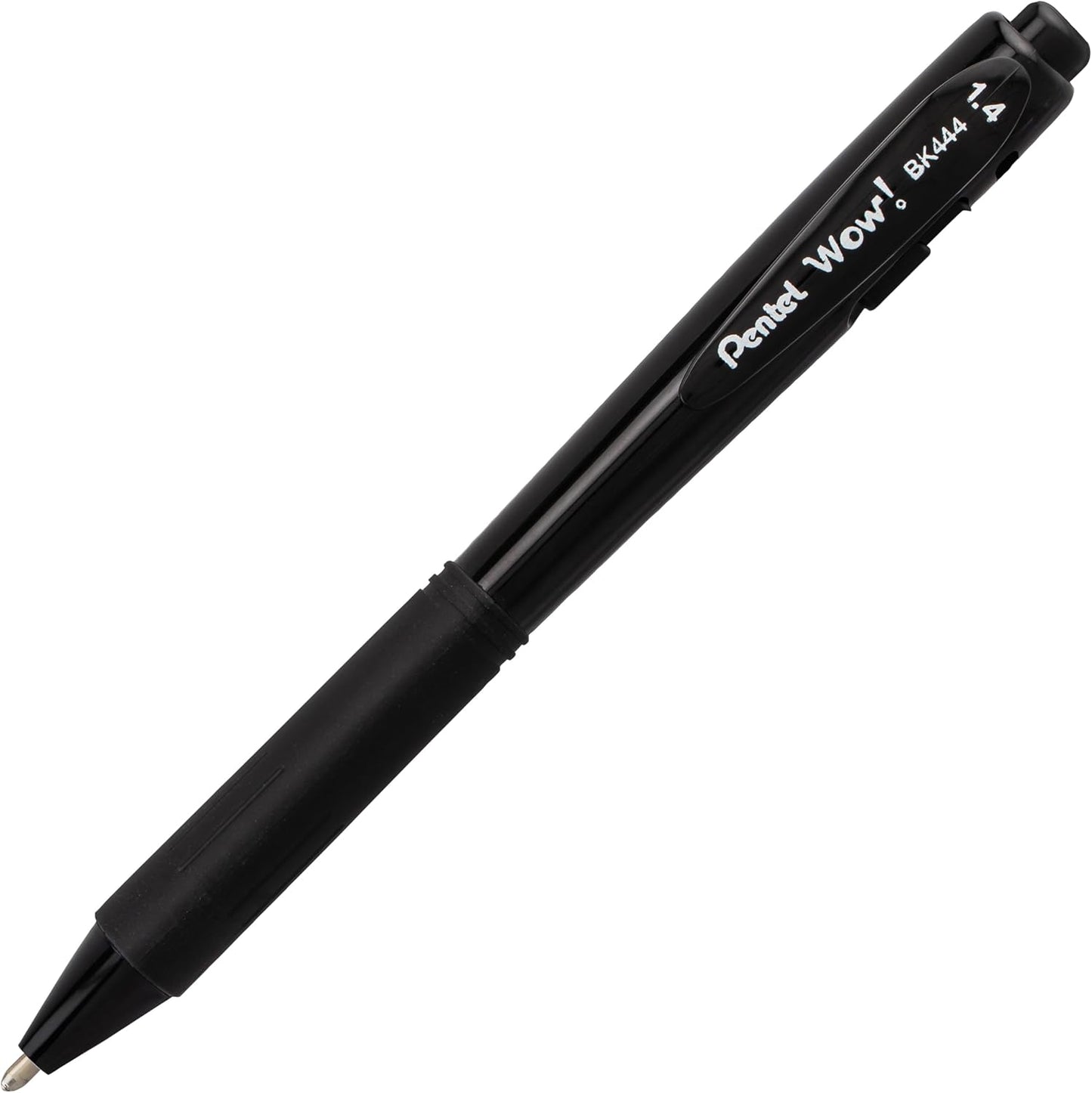 Pentel Wow! Retractable Ballpoint Pen, (1.4mm), Bold Line, Black Ink, Pack of 8 (BK444BP8A)