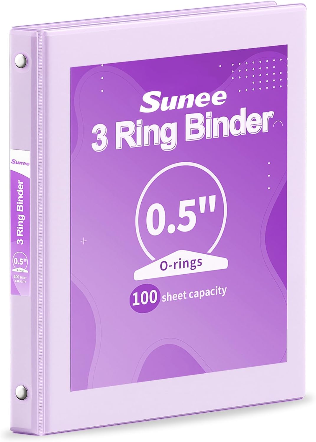 SUNEE 3 Ring Binder 3 Inch 1 Pack, Clear View Binder Three Ring PVC-Free (Fit 8.5x11 Inches) for School or Office Supplies, Pink