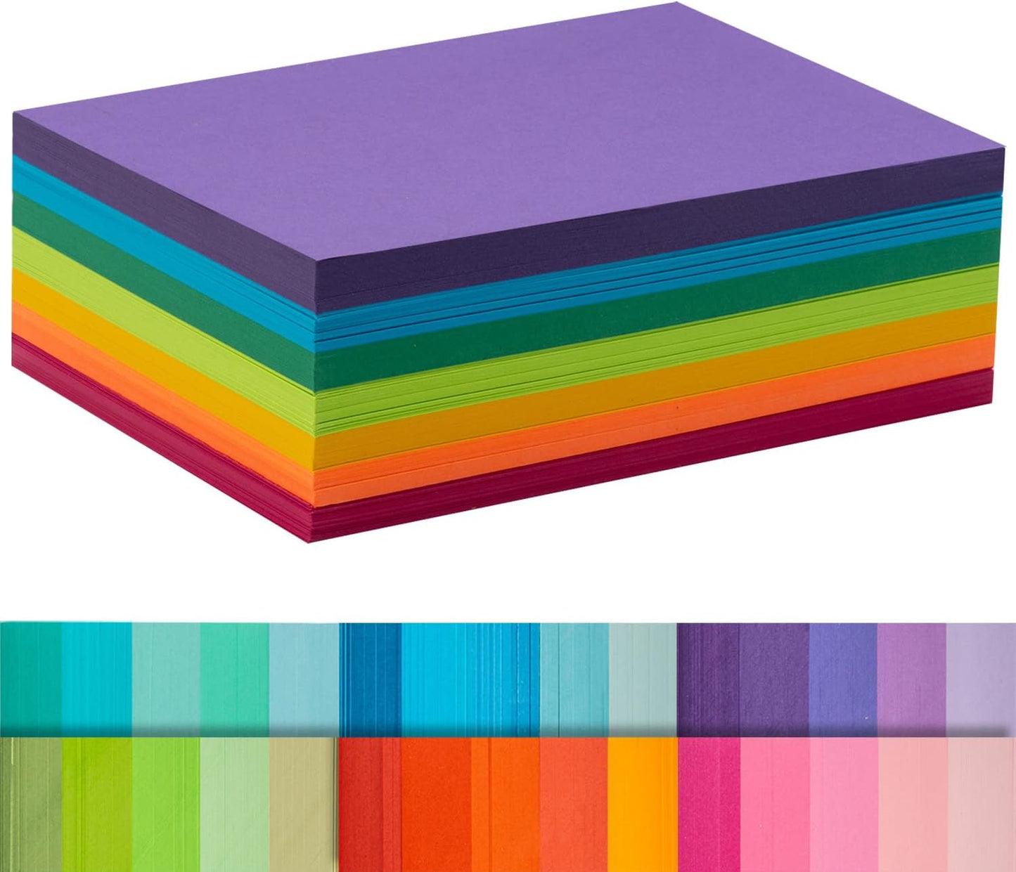 Index Cards 140-Count 5x8 Inch,178GSM Heavyweight Set of 7 Colors Paper Multicolor Study Cards (Rainbow)