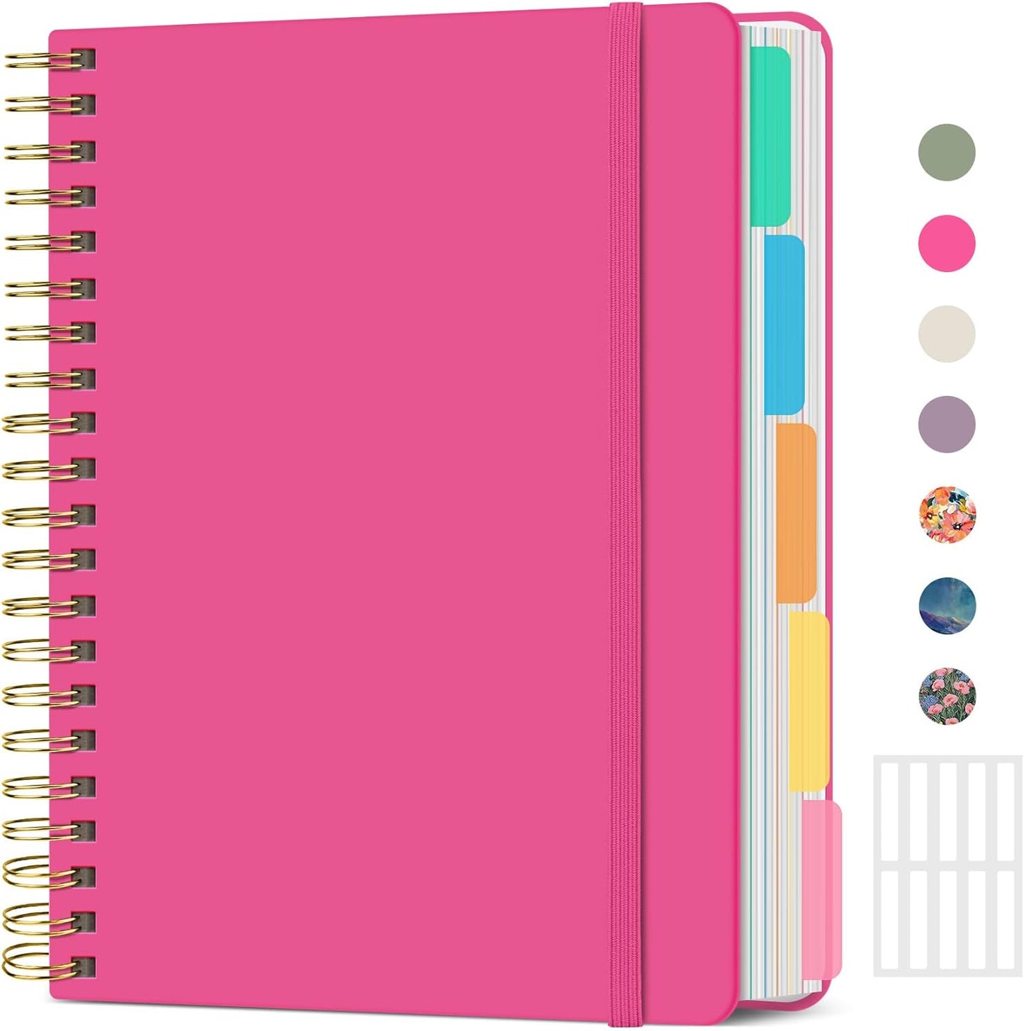 Hardcover Spiral Journal Notebooks for Work With Removable Dividers & Tabs, 8.5"x11" 5 Subject Notebook for Note Taking & Organizer, A4 College Ruled Lined Journal for Women & Writing, Aquamarine, 280 Pages