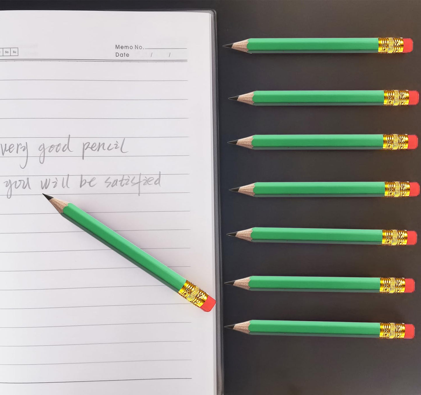 Adhere 25pcs Golf Pencils with Eraser Pre sharpened Hexagon half Wooden Pencils Graphite 2B for Golf Event Scoring,Classroom,Wedding,Company Meetings,Pew, Pocket (Nature)