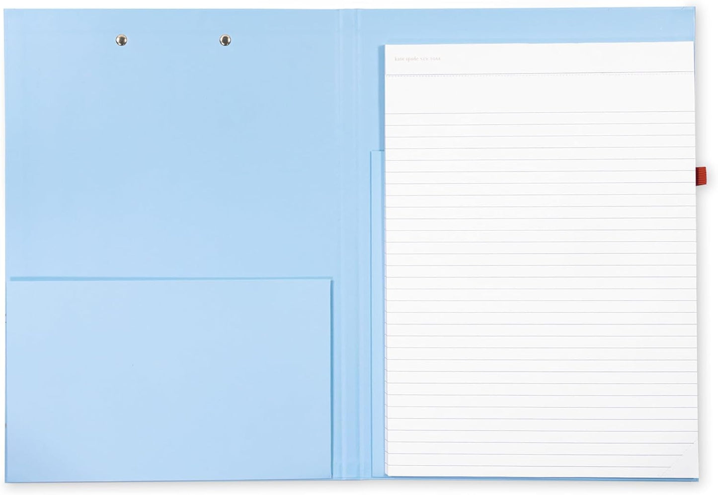 Kate Spade New York Clipboard Folio with Low Profile Clip, Black Professional Padfolio Includes Lined Notepad, Pen Loop, and Pocket, Polka Dots