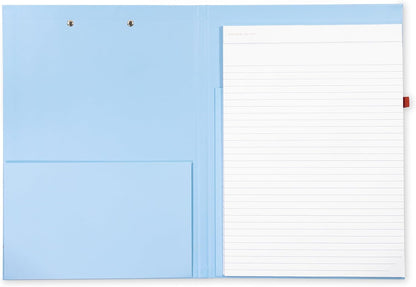 Kate Spade New York Clipboard Folio with Low Profile Clip, Black Professional Padfolio Includes Lined Notepad, Pen Loop, and Pocket, Polka Dots