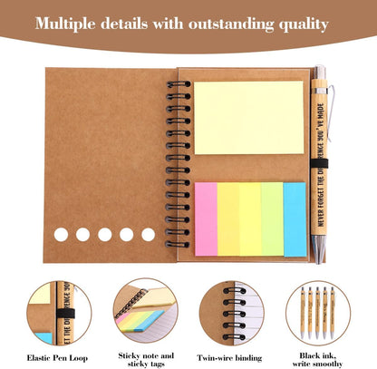 30 Sets Employee Appreciation Gifts Bulk Inspirational Spiral Notebook with Sticky Note and Motivational Bamboo Pens Thank You Gifts for Employees Coworkers,Teachers,Nurse,Office Staff,Team,Volunteer