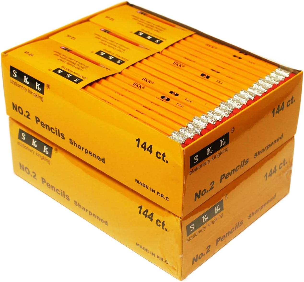 SKKSTATIONERY 360pcs Pre-sharpened Pencils with eraser top, No.2 Wood Pencils Bulk #2 HB pencils Yellow HB Pencil Sketching Drawing Back to School Teacher Supplies 360 counts per box