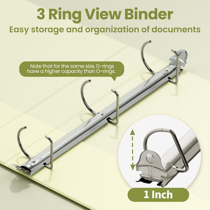 SUNEE 3 Ring Binder 2 Inch, Clear View Binder Three Ring PVC-Free (Fit 8.5x11 Inches) for School or Office Supplies, Light Purple, 1 Pack
