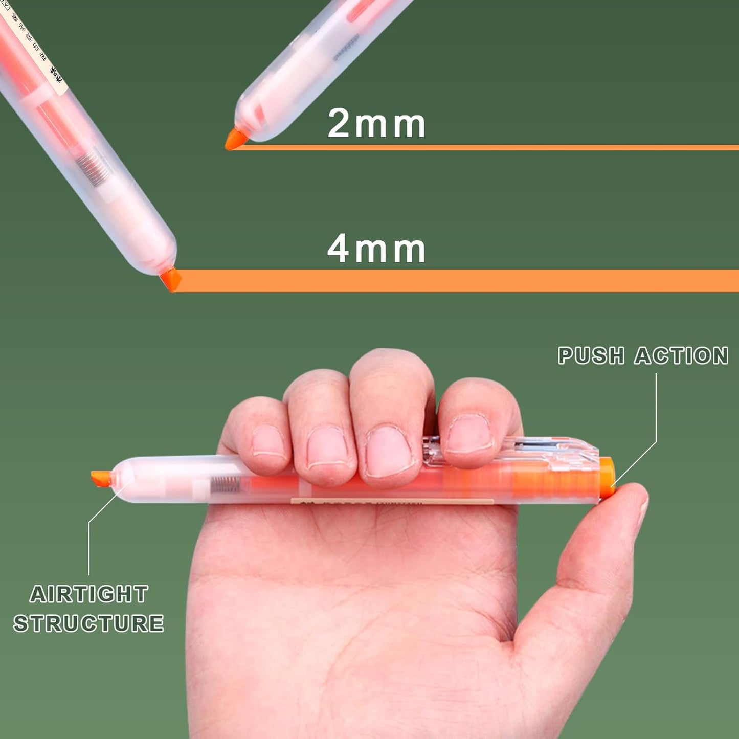 M&G Orange Highlighters, 12 Pack Retractable Neon Highlighters with Clear View, No Bleeds, Bright Markers for Books